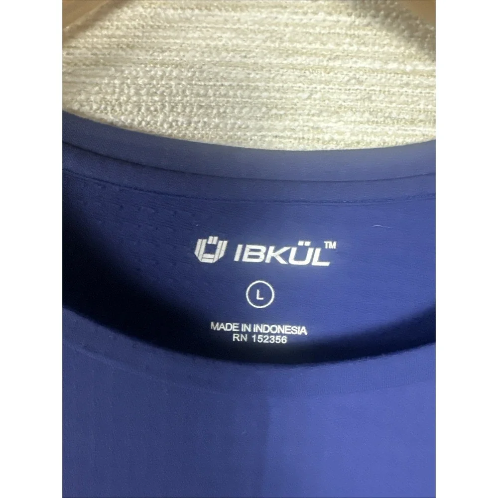 IBKUL Womens Large Blue Long Sleeve Top UPF 50 Sun Protection Cooling Golf Shirt - Picture 2 of 7